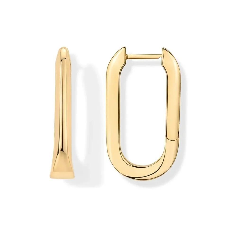 14k Gold Plated U Shape Huggie Earrings